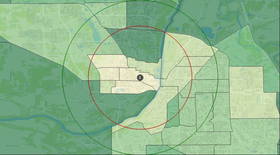 West Lafayette, Indiana - Median Household Income by Census Tract